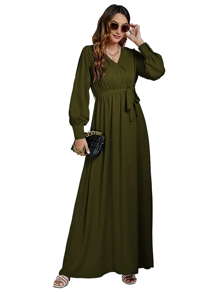 Zasiahla módna scéna tunic Ruffle Long Maxi Women Dress Dress?